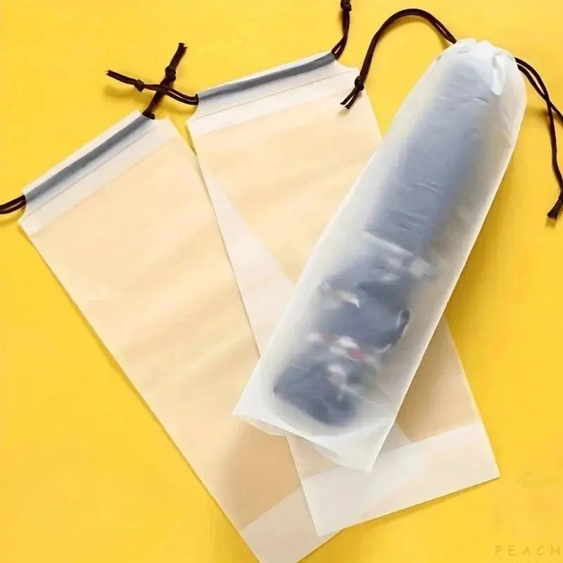 AquaGuard Transparent Waterproof Umbrella Storage Bag Drawstring Organizer For Home And Travel