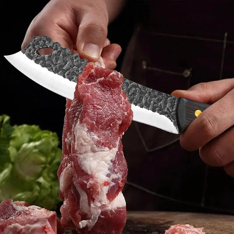 Handmade Kitchen Knife With Stainless Steel Blade And Wood Handle Chef Knife For Meat Slicing Fruit And Vegetable