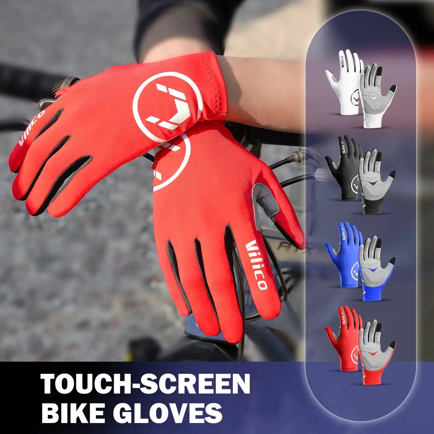 Touch Screen Gel Cycling Gloves For Men Women Full Finger And Half Finger MTB Road Bike Racing