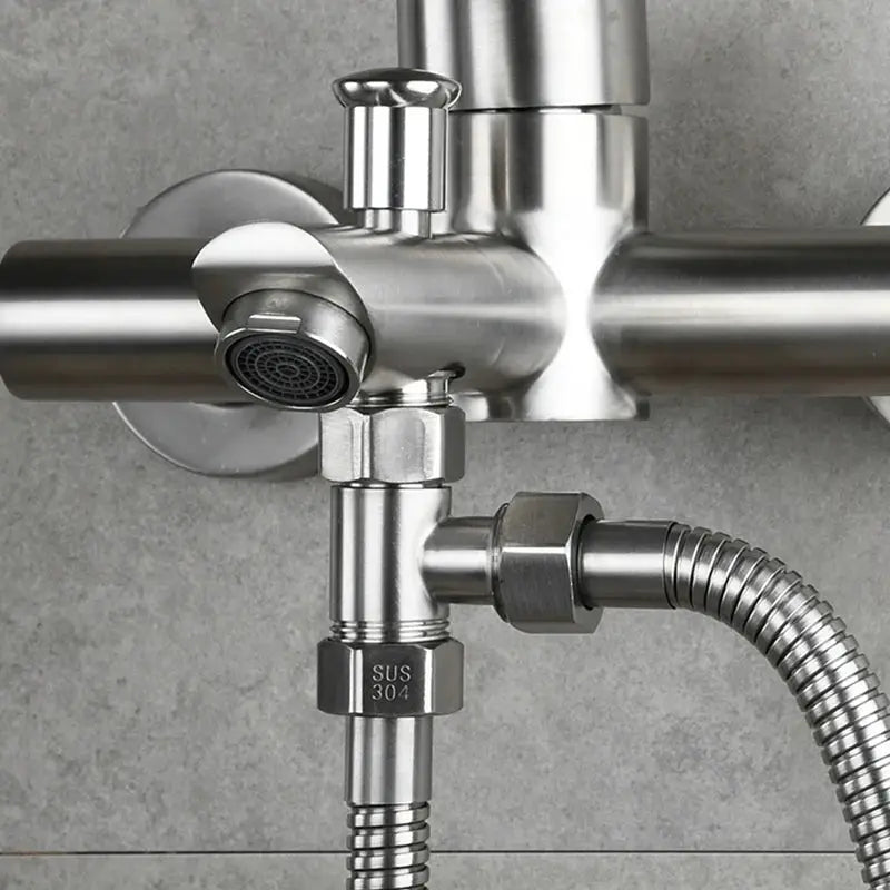 G1/2-inch chrome T-valve diverter with flexible hose for bath/shower by Simples Market