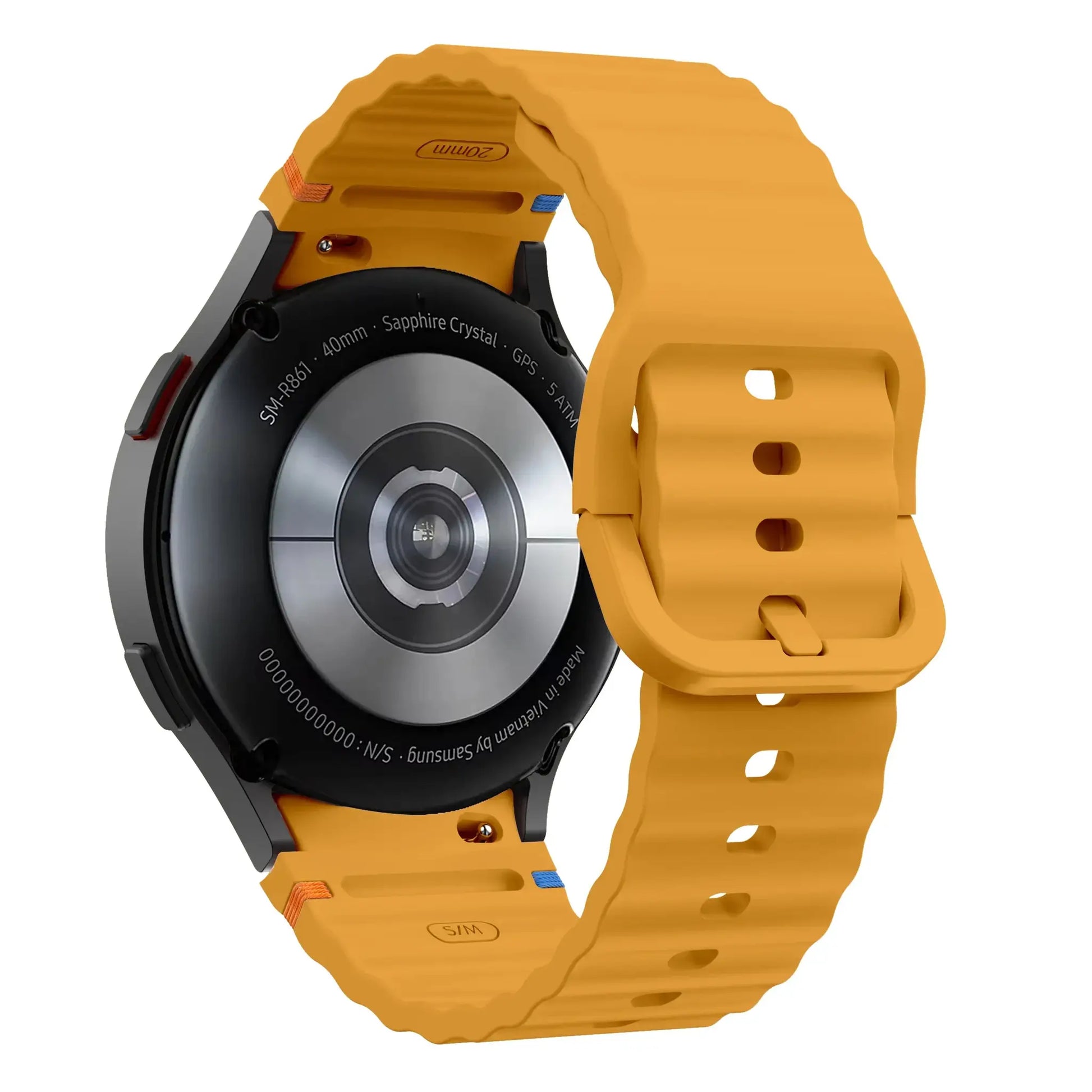 Original orange silicone watch band for Samsung Galaxy Watch (44-47mm), Simples Market.