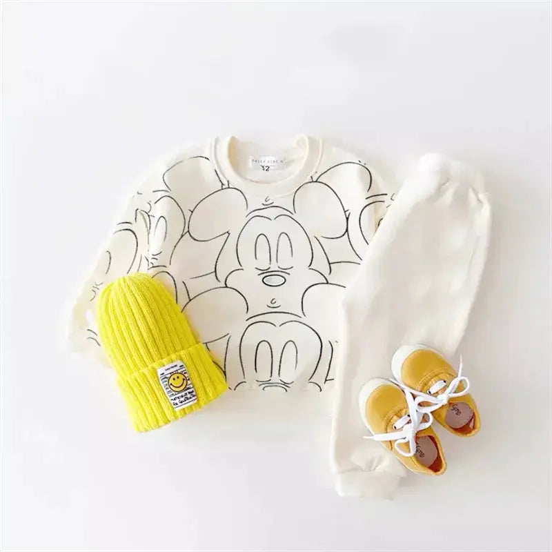 New Designer Cartoon Baby Tracksuit Unisex Summer Printed T Shirt and Shorts Set