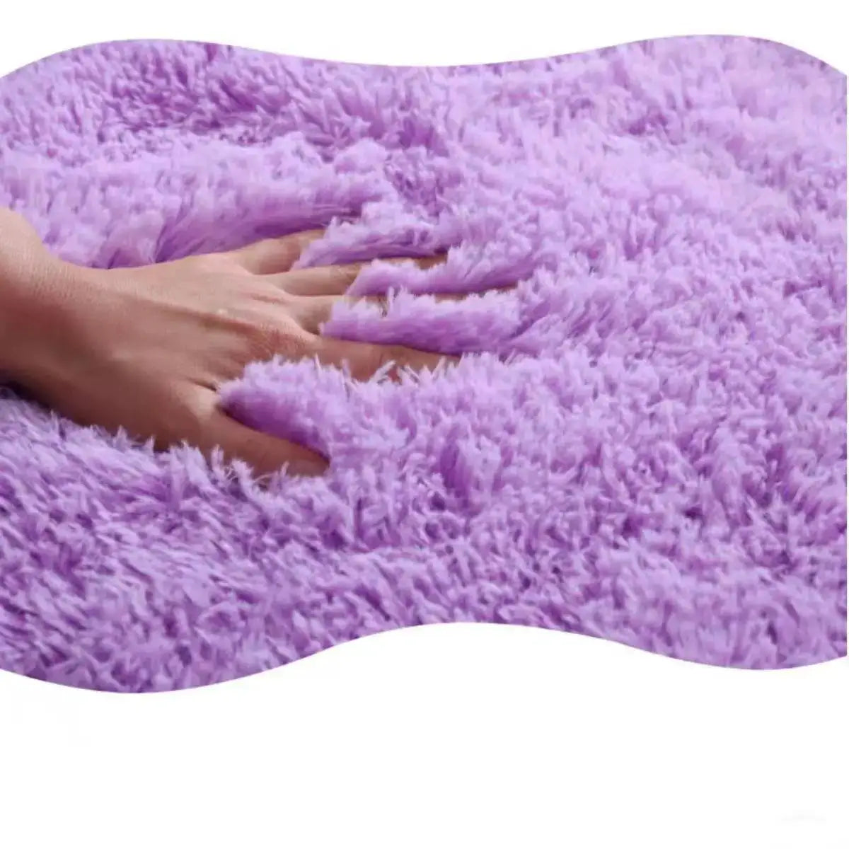 3-piece purple fluffy bathroom rug set by Simples Market; soft, washable bath mats.