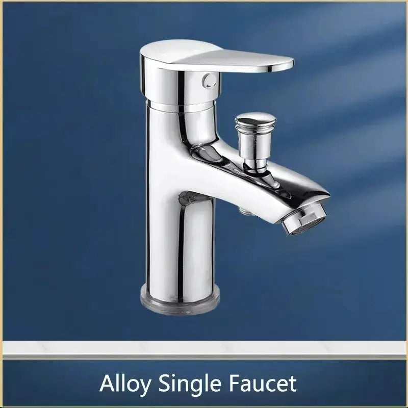 Bathroom faucet, Simples Market chrome alloy single-hole basin with shower accessory