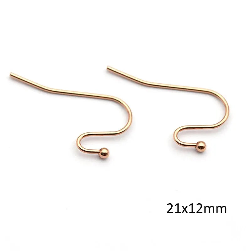Gold-tone earwire hooks for earrings, pair shown for DIY jewelry making