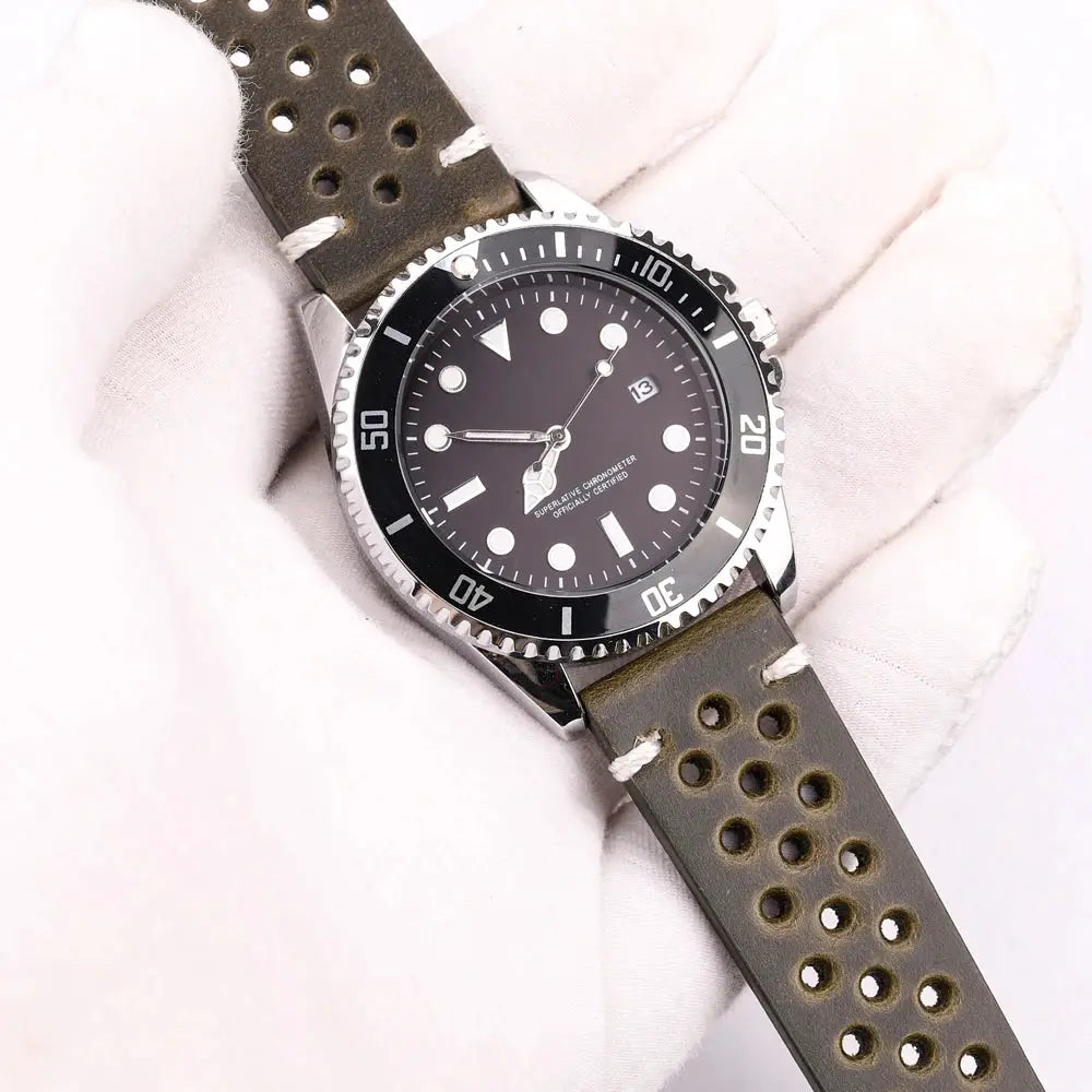 Heritage Leather Handmade Cowhide Watch Band 18mm 20mm 22mm 24mm Breathable Oil Wax Treated For Comfort