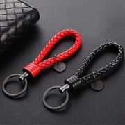 2 Piece PU Leather Braided Woven Rope Keychains Set For Bag Pendants And Key Rings Men Women Gift Jewelry