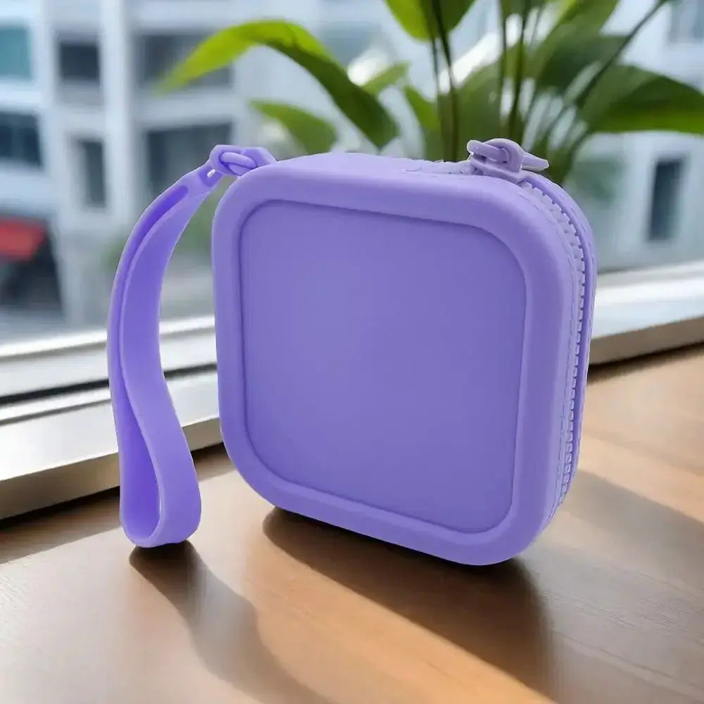Vintage Silicone Organizer Wallet Coin Purse Waterproof Zipper Earphone Bag Travel Pouch For Students