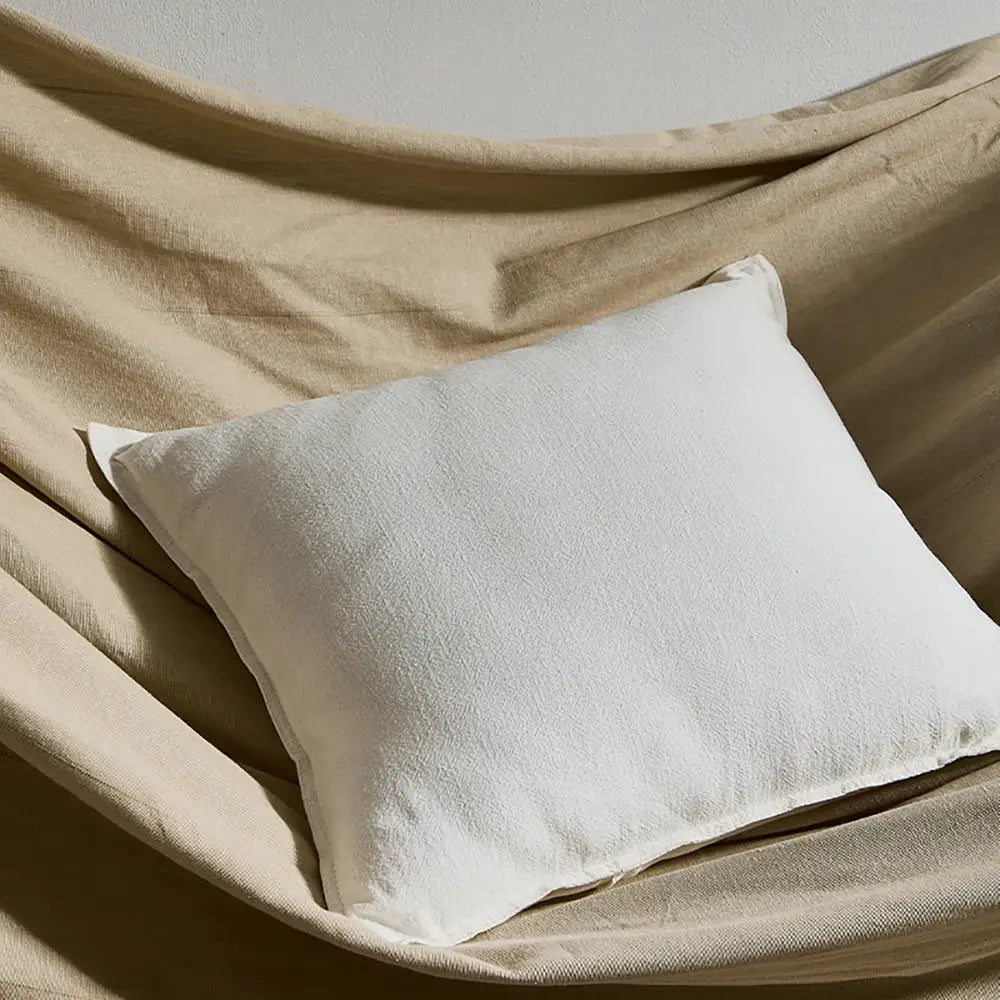 Decorative ramie cushion cover; white pillowcase for boho farmhouse decor