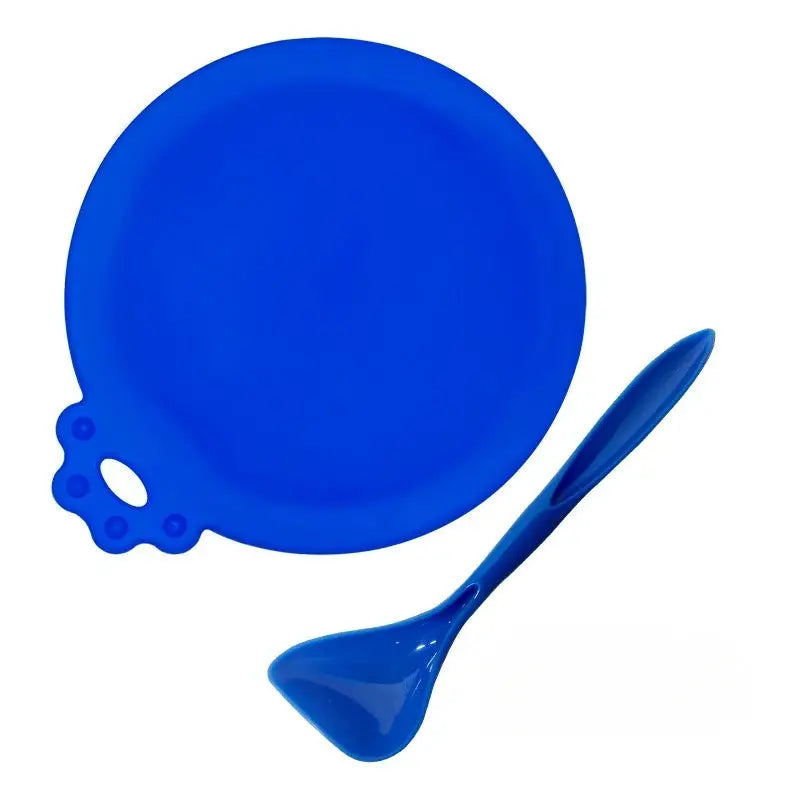2 Piece Set Reusable Pet Food Can Covers Silicone Lids for Dogs and Cats Airtight Seal with Spoon