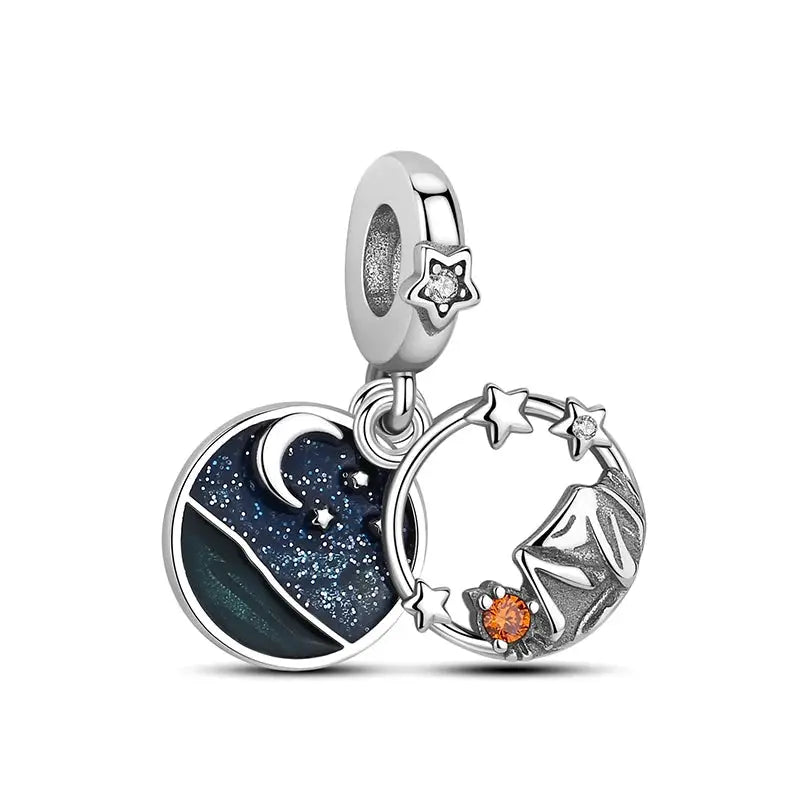 925 Sterling Silver Travel Theme Charms Beads London Bus Paris Suitcase Sam Panda Bracelets Necklaces Women DIY Jewelry