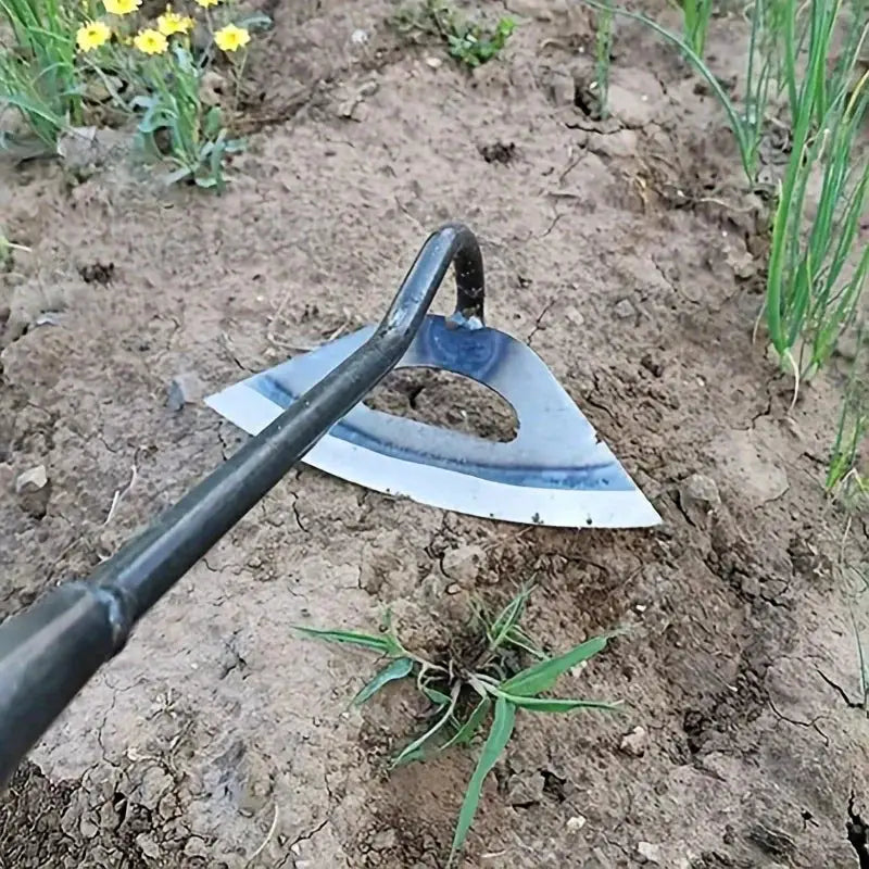 Premium All Steel Hardened Hollow Hoe Handheld Weeding Rake Durable And Rust Resistant Ideal For Vegetable Gardens