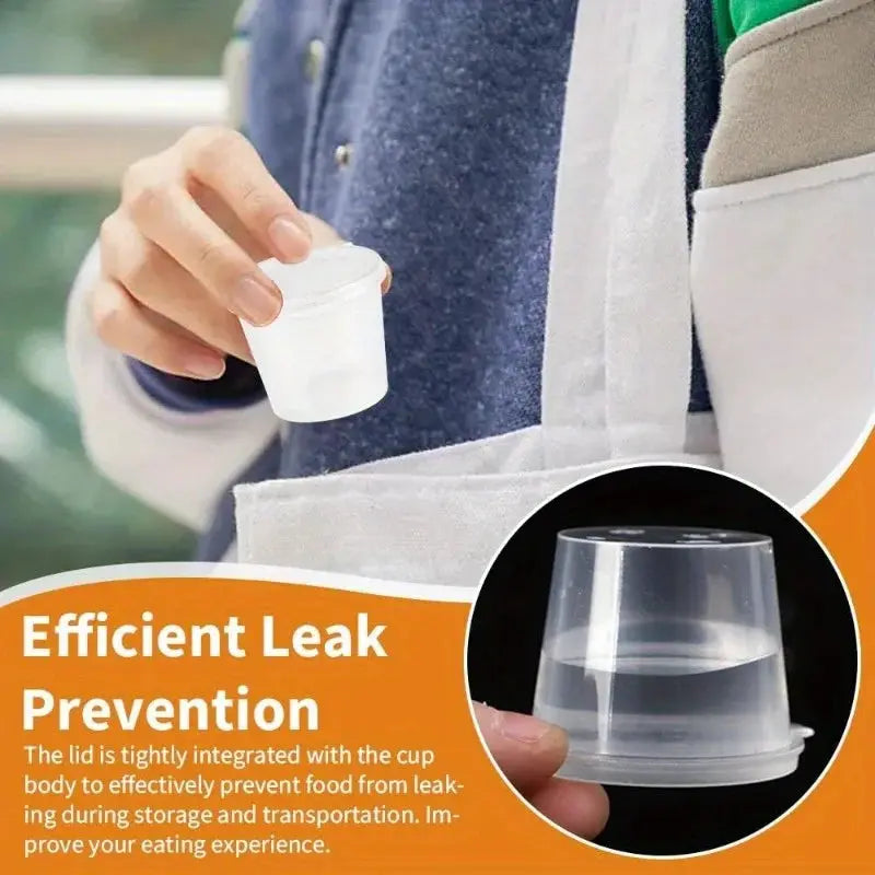 Clear Plastic Sauce Jars With Lids Set 50 To 200 Pcs Small Sauce Cups Disposable Food Containers For Kitchen Storage
