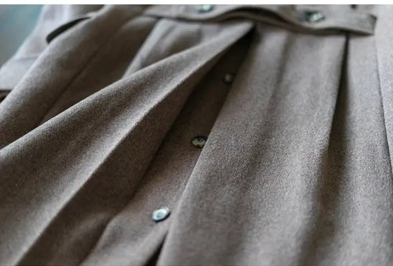 Mauroicardi men's green wool-blend overcoat close-up with button front, double-breasted style