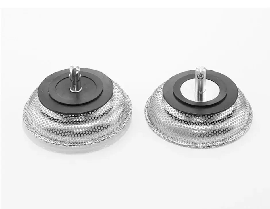 Waste plug sink strainer, stainless steel mesh hair catcher, Simples Market, set of 2