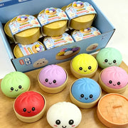 Dumpling Squishies Cute Colorful Bun Toy Slow Rising Stress Relief Fidget for Kids and Adults Anti Anxiety Gift
