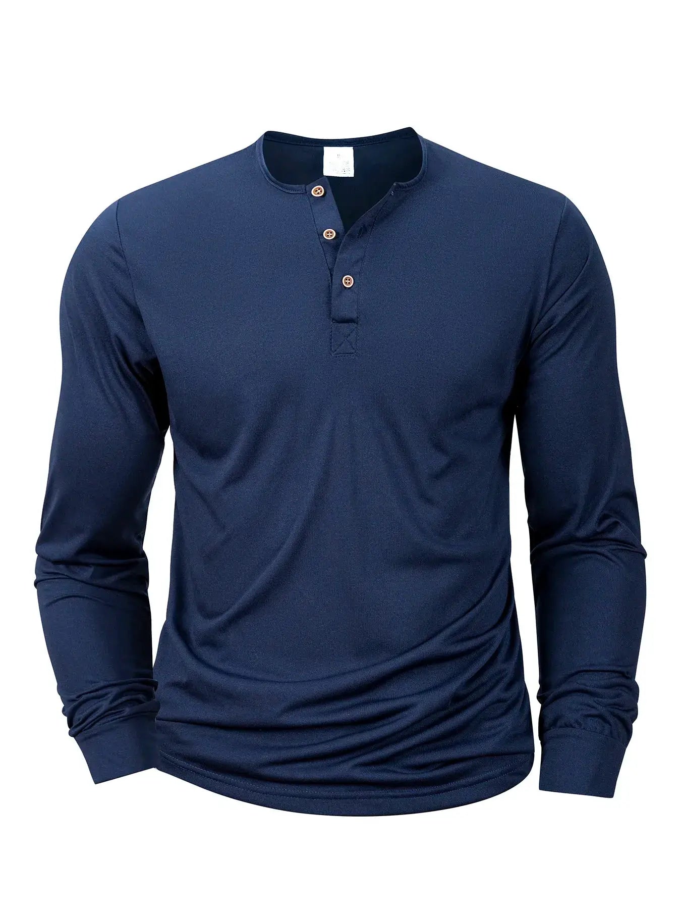 Men's Long Sleeve Henley Neck T Shirt Slim Fit Bottoming Shirt For Fitness And Casual Comfort