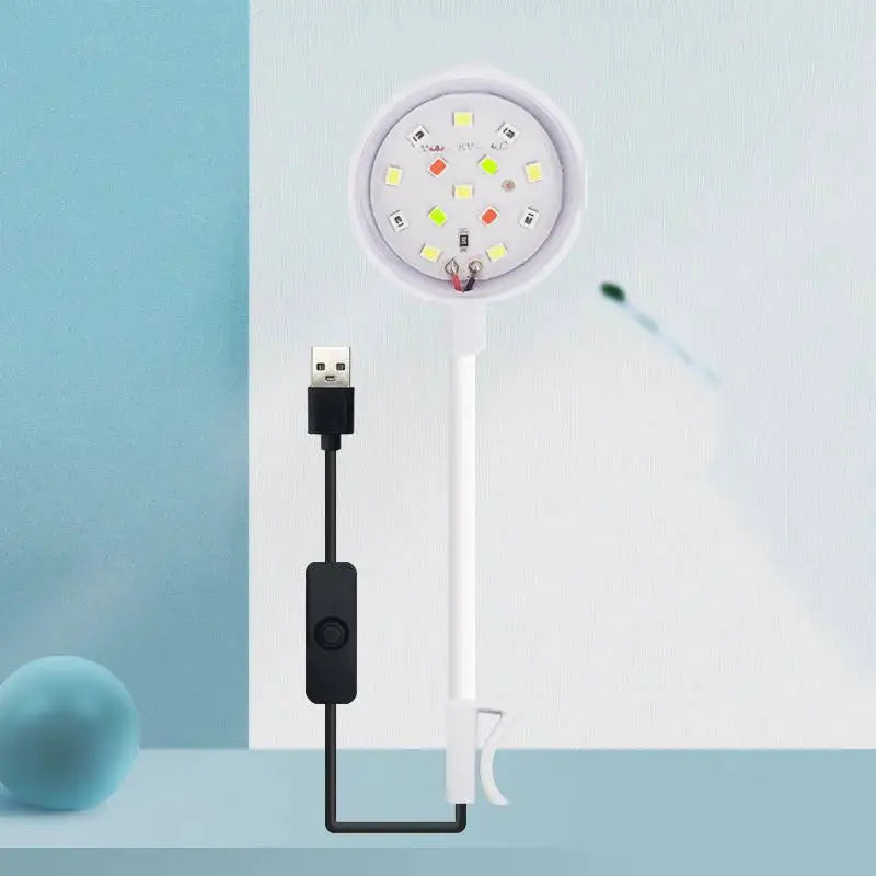 Aquarium Light USB Clip On Full Spectrum LED For Small Fish Tank With Adjustable 360 Degree Rotation
