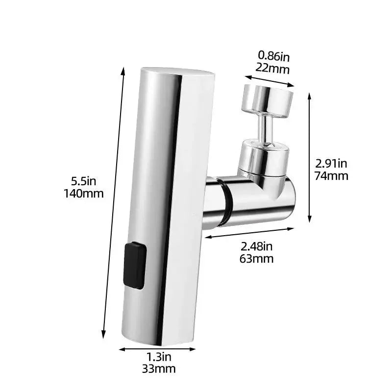Simples Market chrome kitchen faucet extension with three-mode waterfall and splash-proof nozzle