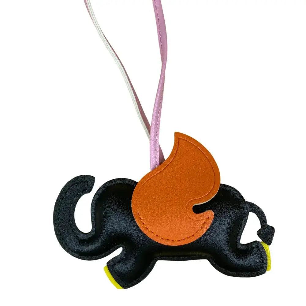 Elephant Bag Charm For Purse And Keys Multi Color PU Leather Accessory For Backpack