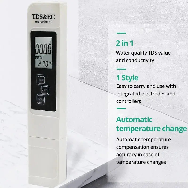Handheld TDS Digital Water Tester With Large Screen Display For High Precision Household Purified Tap Water Quality