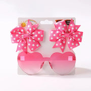 3 Piece Pack Solid Dot Hair Bows For Girls Boutique Bowknot Hair Accessories Colorful Kids Hair Clips