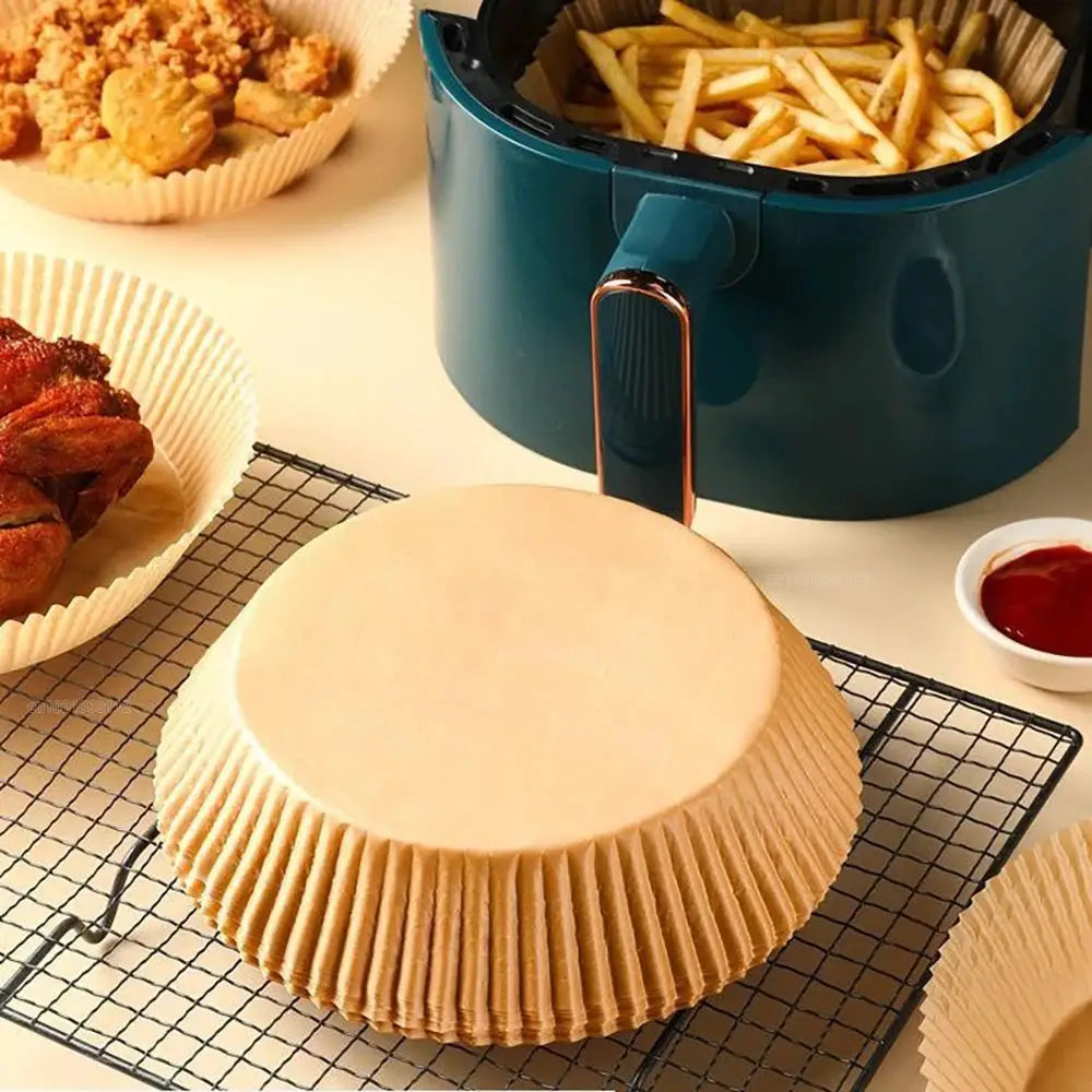 50 100 Pcs Air Fryer Disposable Paper Nonstick Round Baking Papers Air Fryer Paper Liners Kitchen Accessories