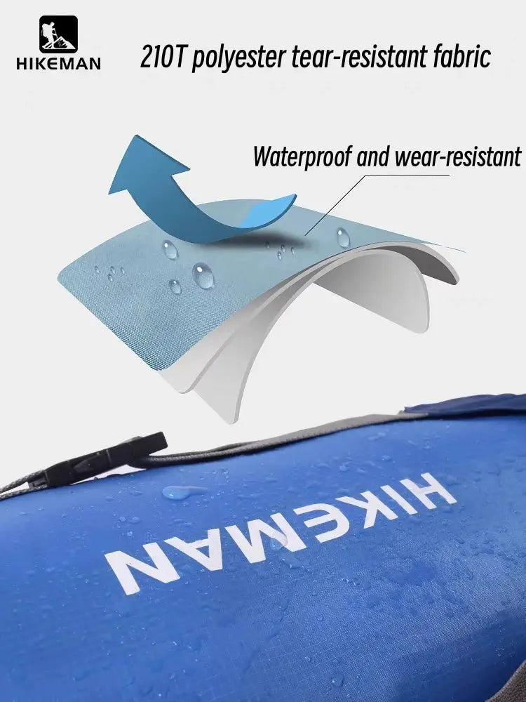 HIKEMAN sleeping bag compression storage bag; blue waterproof camping gear.