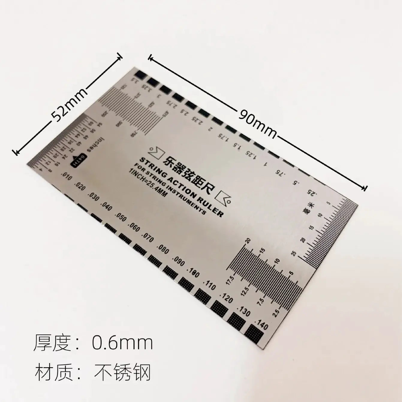 Stainless Steel String Action Gauge Ruler For Guitar And Bass Precision Instrument Repair Tool