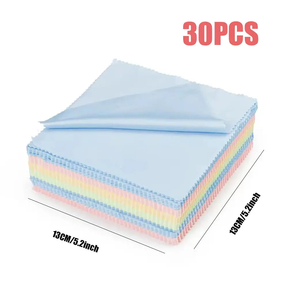 OptiGuard Eyeglasses Cleaning Cloths 5.12x5.12 Inches Microfiber Gray Brushed Set Of 10 20 30 Gentle Lens Cleaning