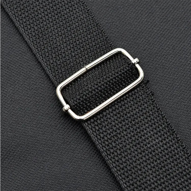 Oversized handbag by Simples Market, black fabric with a silver buckle strap