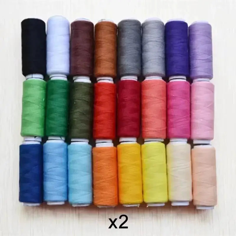 24 Color 100 Percent Polyester Sewing Thread Set For Machine And Hand Embroidery About 40 Meters Per Roll