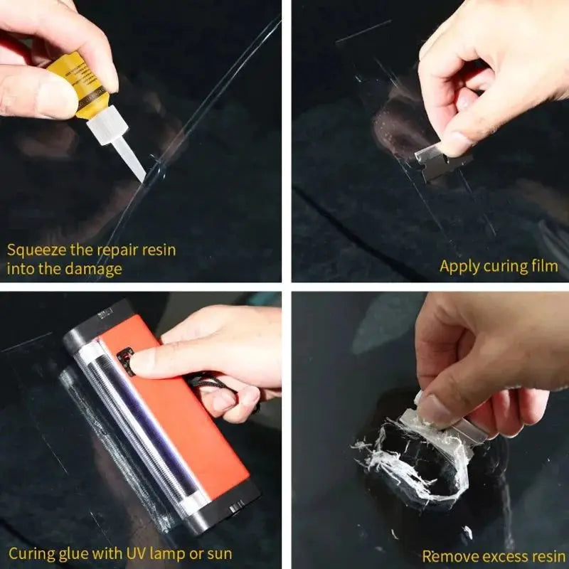 Car Glass Repair Kit For Windshields Cracks And Scratches Removal For Cars Trucks And Motorcycles Windshield Repair Set