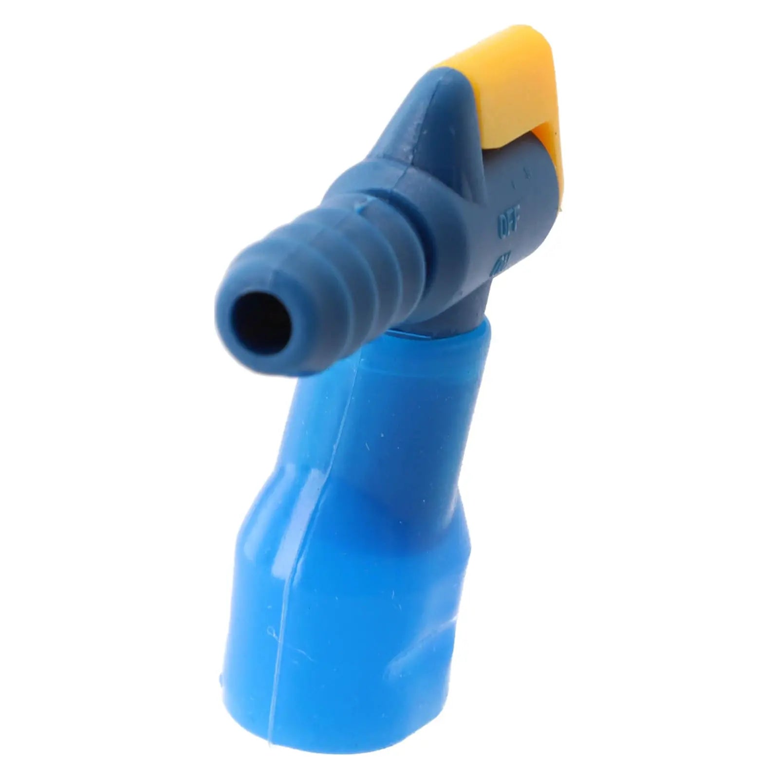 Blue replacement bite valve with yellow switch for hydration pack by Simples Market