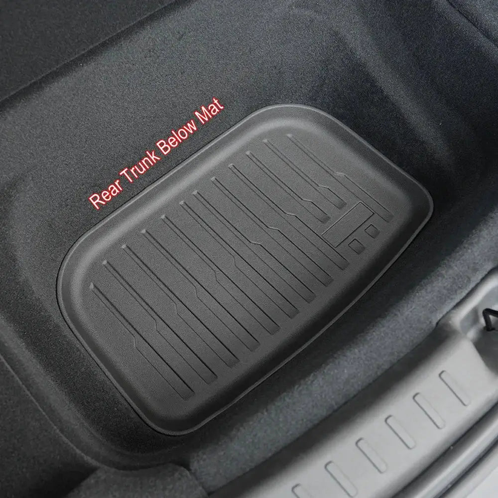 Simples Market rear trunk mat for Tesla Model Y, black cargo liner with ridged surface