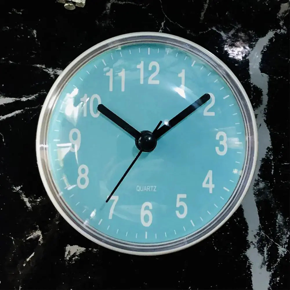 Simples Market mini blue wall clock, 7cm quartz with clear glass cover