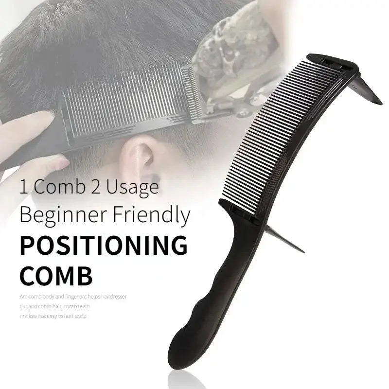 Wangda Barber Flat Top Haircut Comb Curved Arced Clipping Tool for Hair Cutting and Positioning