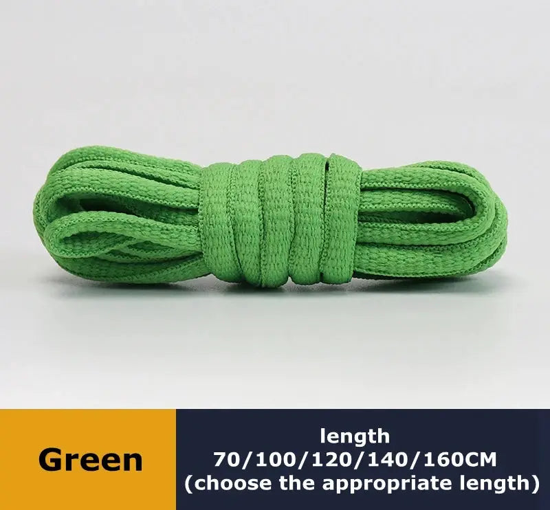 Green round shoelaces, 1 pair, length options 70/100/120/140/160 cm