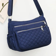 Yogodlns Women Nylon Shoulder Bag Waterproof With Multi Pocket Zipper Design For Travel And Everyday Use