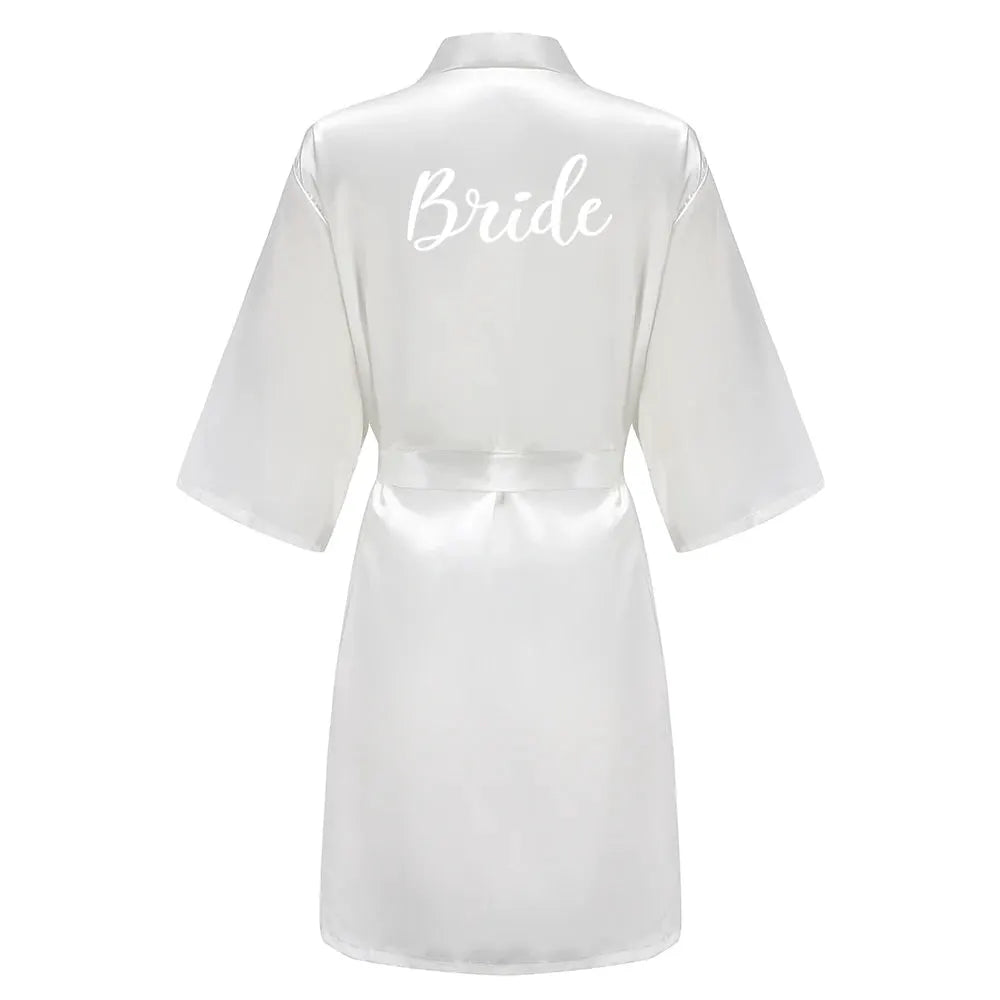 Bridal Satin Robes Set Grass Green White Short Getting Ready For Wedding Day Luxury Bride Monogram Bridesmaid