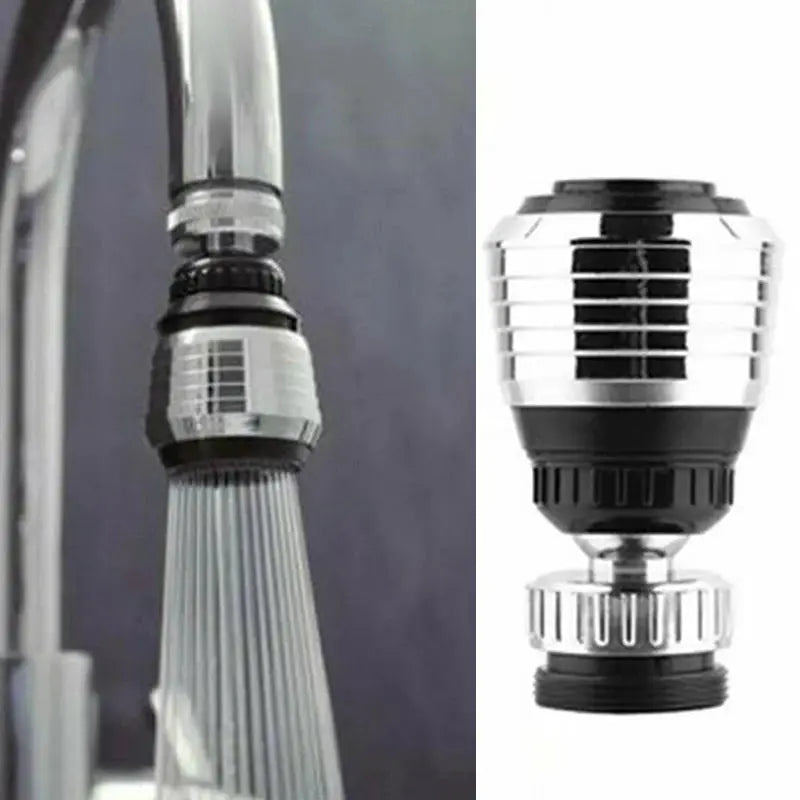 Water saver faucet aerator with 360° swivel, chrome finish