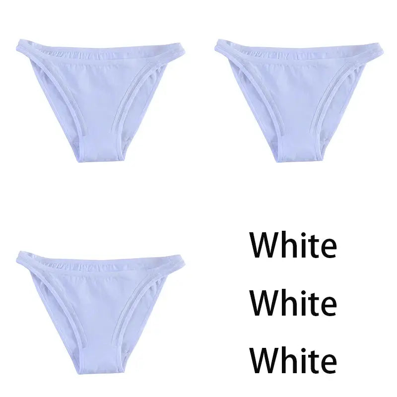 3-pack women's cotton bikini briefs in white by Simples Market