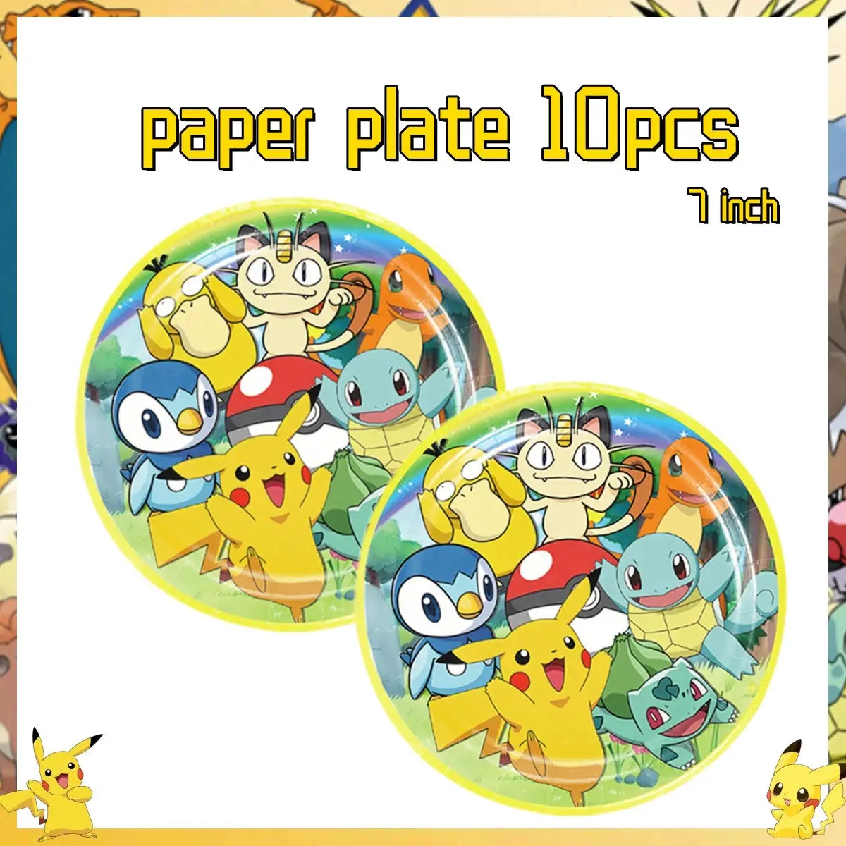 Pokemon Pikachu Birthday Party Decor Set Disposable Tableware Tablecloth Cups Plates Napkins Balloons Baby Shower Kids