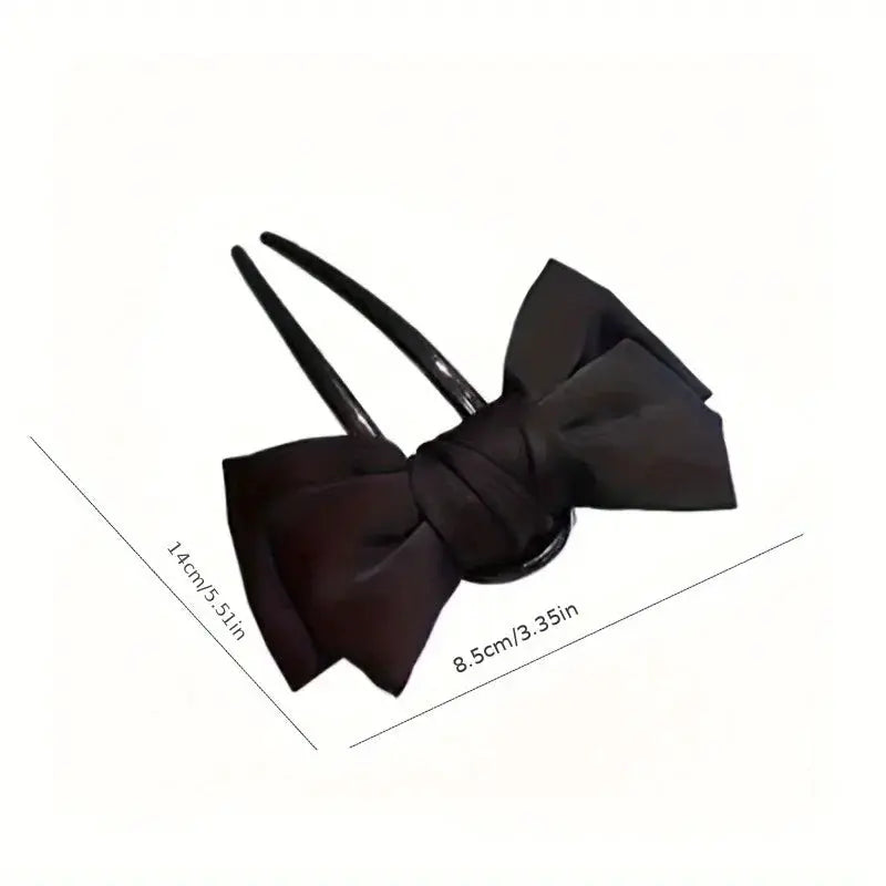 Elegant Boutique Bow U Shaped Hair Clip For Women Lightweight Durable Polyester And Plastic Hair Accessory Daily Wear