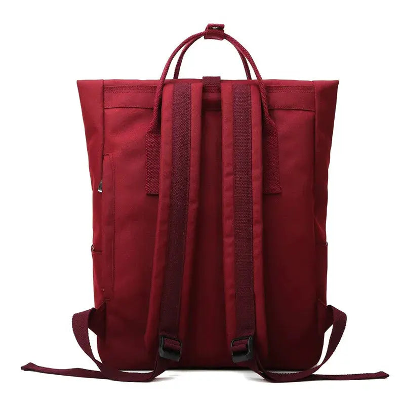 Simples Market schoolbag red backpack with large capacity for 14-inch laptop