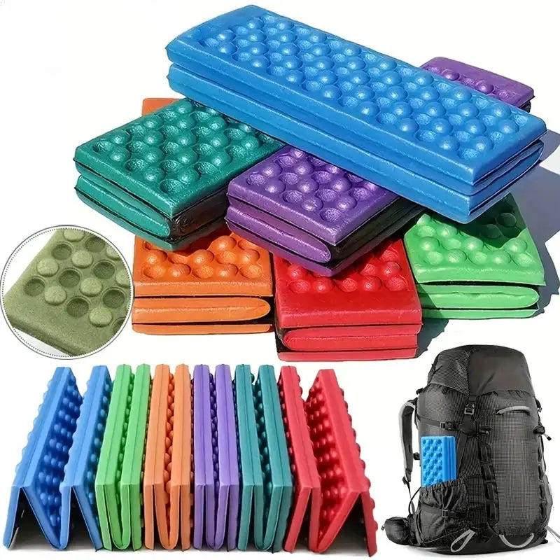 Honeycomb Massage Mat 6-Fold XPE cushion; multi-color foldable pad for outdoor hiking, camping, picnics