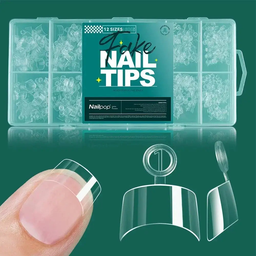 NailPop Soft Gel Nail Tips 600 Pcs Full Cover Coffin Almond Oval Shapes For Salon Quality At Home