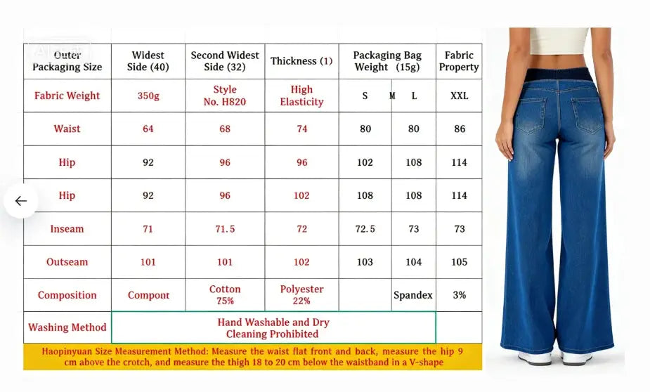 Women's Jeans Elastic Waist High Stretch Straight Leg Comfortable