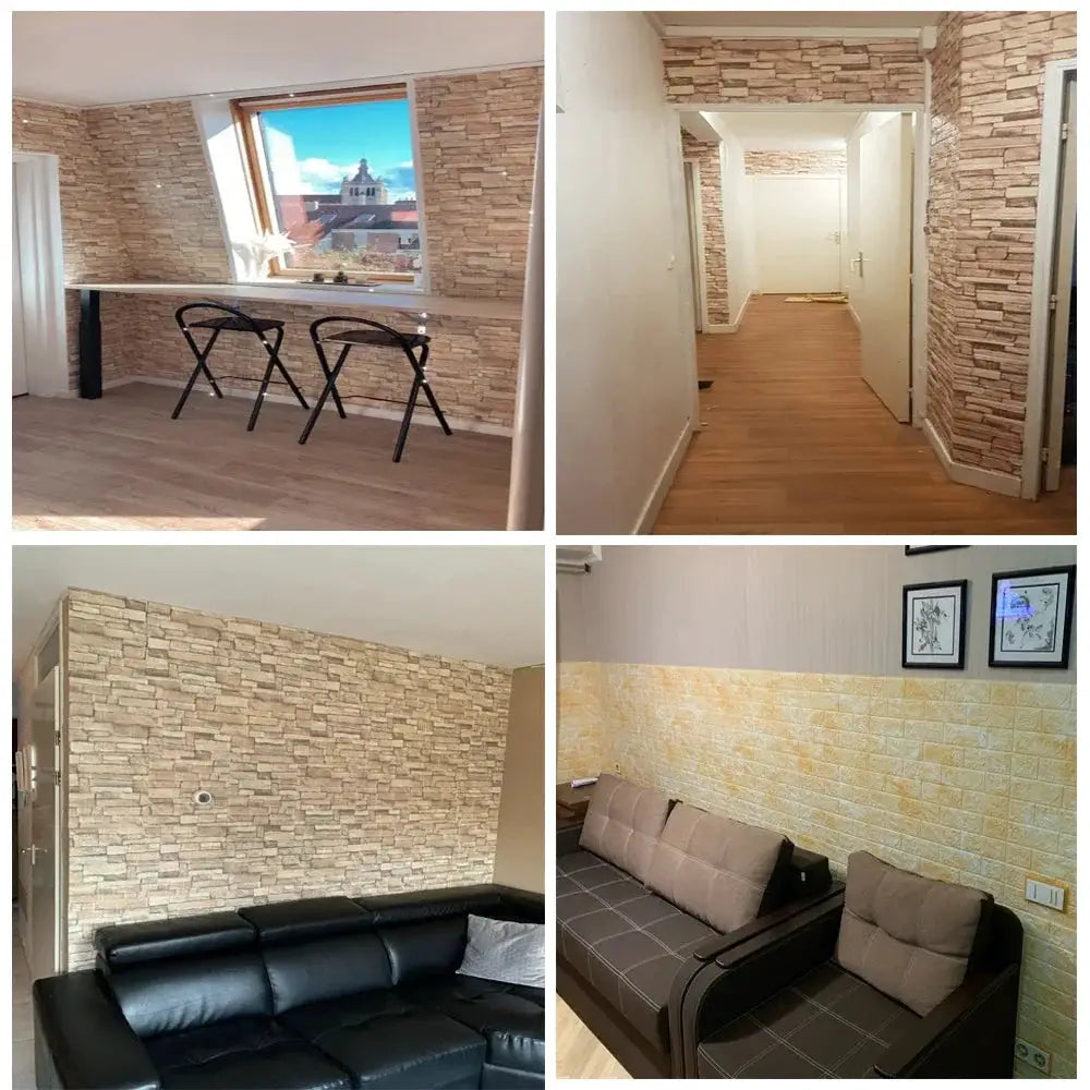 Self-adhesive 3D foam brick wall stickers, 10pcs, Simples Market interior decor