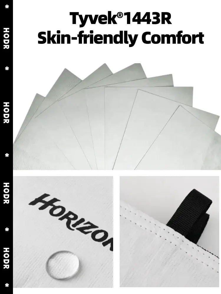 HODR Tyvek 1443R insulated food pouch; tear-resistant ultralight white Tyvek with strap loop